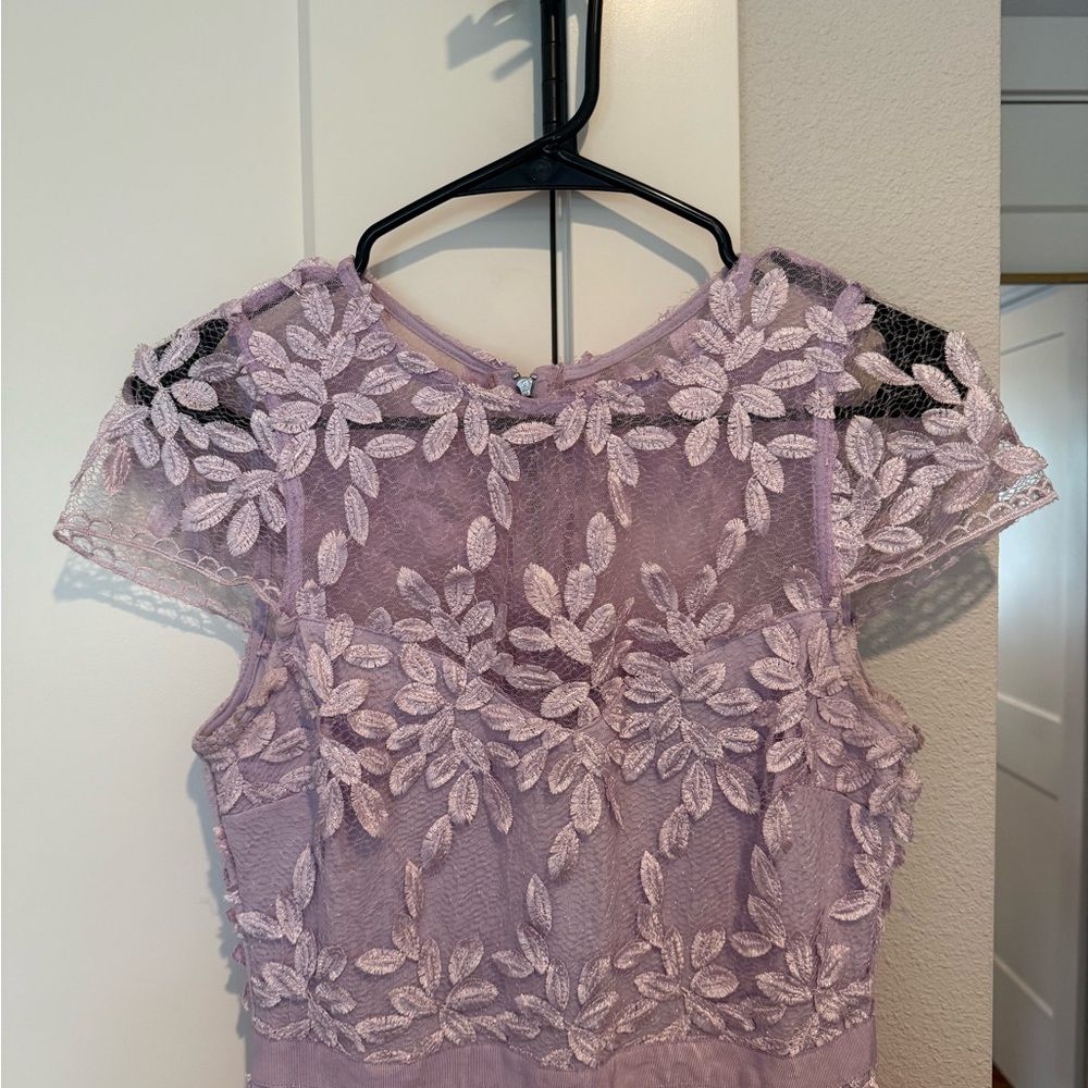 Lavender Embroidered Midi Dress
